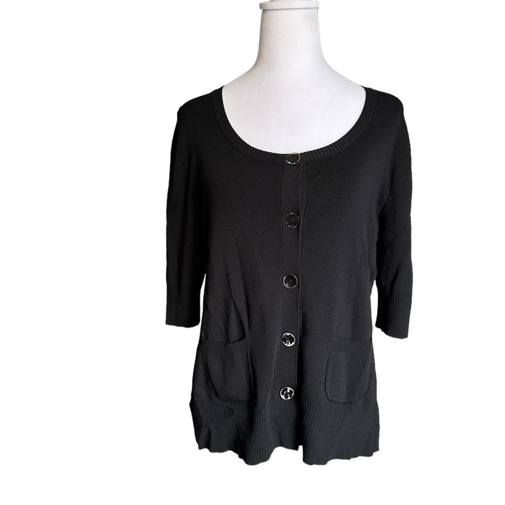 Chico's Chico’s Black Button Down Cardigan Sweater Size 2